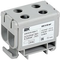 Клемма вводная силовая IEK КВС-6/50 L "фаза" 2х-рядная 6-50мм2 серый картинка 